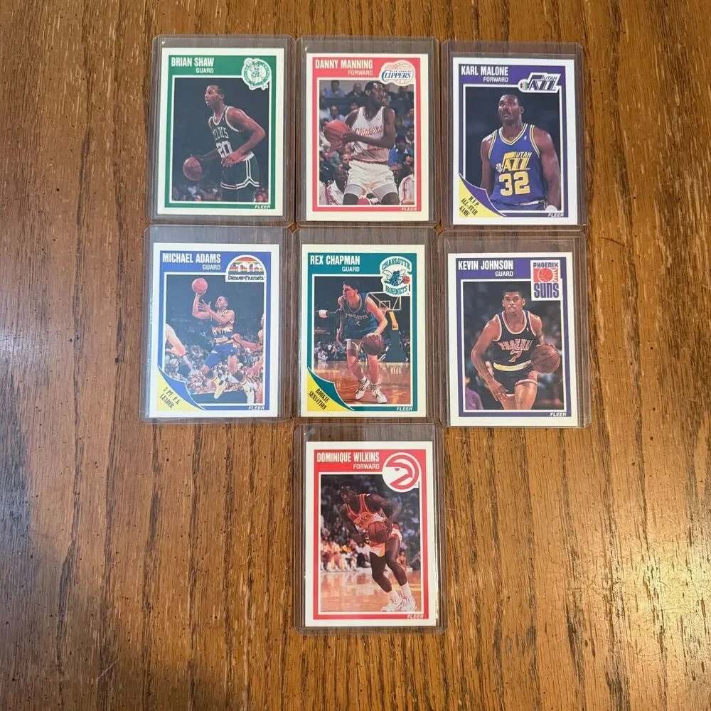 1989-90 Fleer NBA Basketball Card Lot Karl Malone Wilkins Kevin Johnson HOF